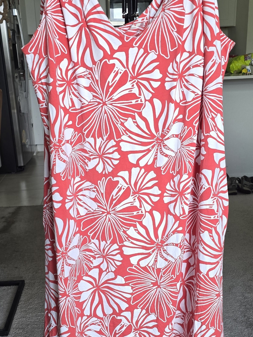 Reel Legends Coral And White Tropical Dress